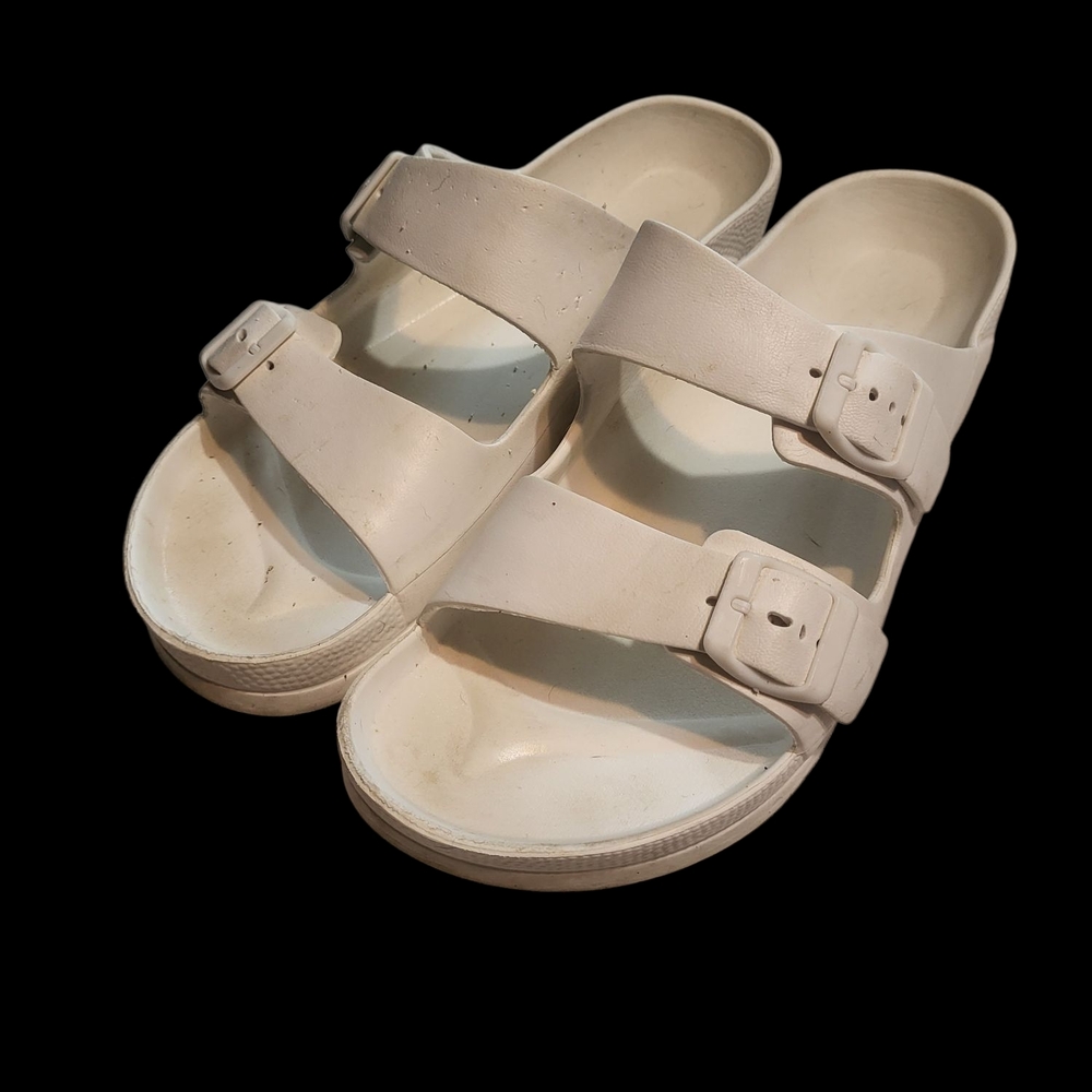 White Double Strap Sandals